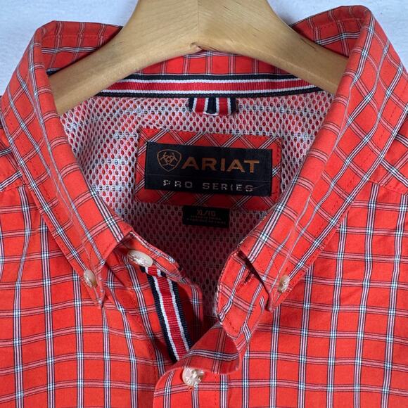 ARIAT'S Pro Series Men's Classic Plaid Print Button-Down Western Shirt XL Cowboy - Picture 8 of 13